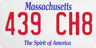 MA license plate 439CH8