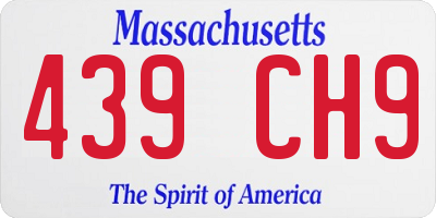 MA license plate 439CH9