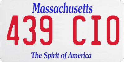 MA license plate 439CI0