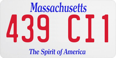 MA license plate 439CI1