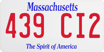 MA license plate 439CI2
