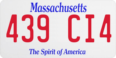 MA license plate 439CI4