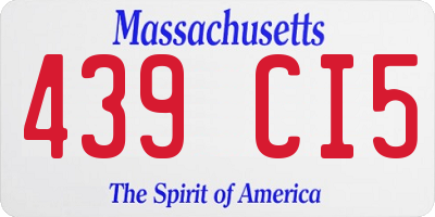 MA license plate 439CI5