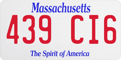 MA license plate 439CI6