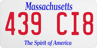 MA license plate 439CI8