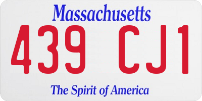 MA license plate 439CJ1