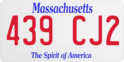 MA license plate 439CJ2
