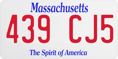 MA license plate 439CJ5