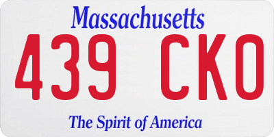 MA license plate 439CK0