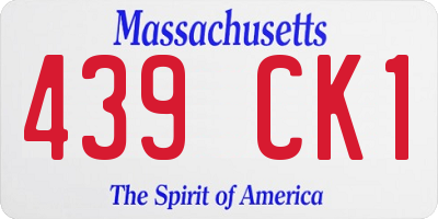 MA license plate 439CK1