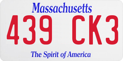MA license plate 439CK3