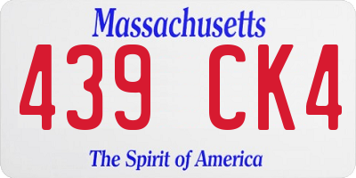 MA license plate 439CK4