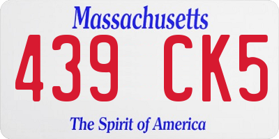 MA license plate 439CK5