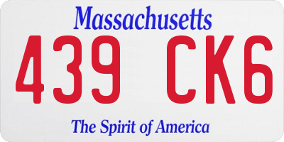 MA license plate 439CK6