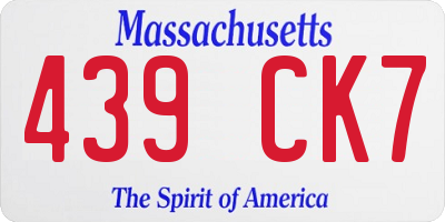 MA license plate 439CK7