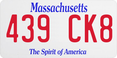MA license plate 439CK8