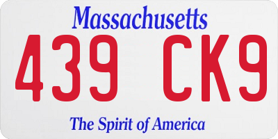 MA license plate 439CK9
