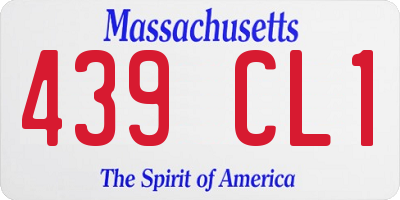 MA license plate 439CL1