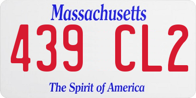 MA license plate 439CL2