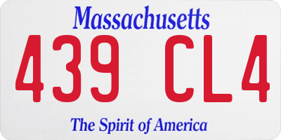 MA license plate 439CL4