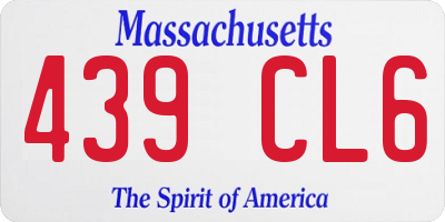 MA license plate 439CL6