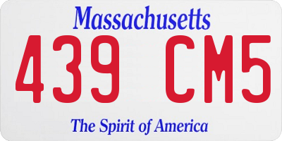 MA license plate 439CM5