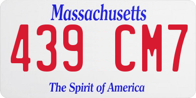 MA license plate 439CM7