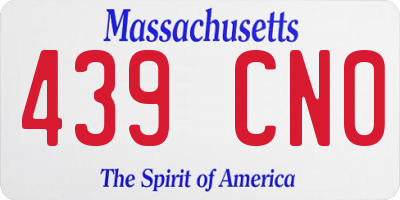 MA license plate 439CN0