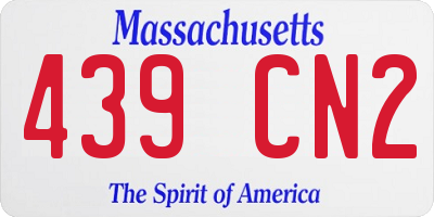 MA license plate 439CN2