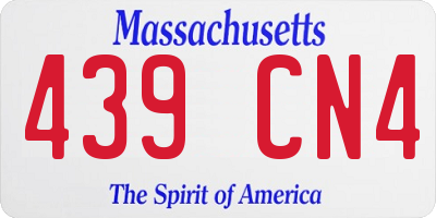 MA license plate 439CN4