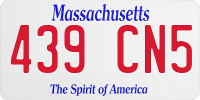 MA license plate 439CN5