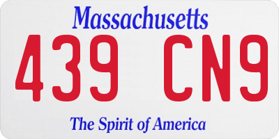 MA license plate 439CN9