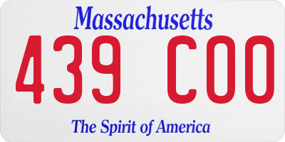 MA license plate 439CO0