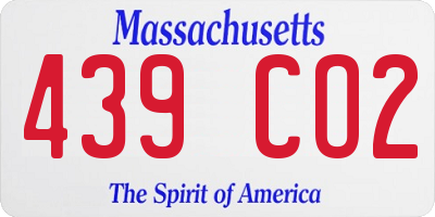 MA license plate 439CO2