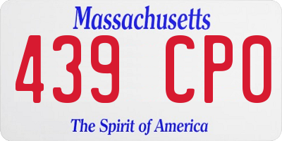 MA license plate 439CP0