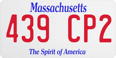 MA license plate 439CP2
