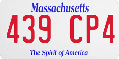 MA license plate 439CP4