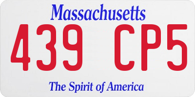 MA license plate 439CP5