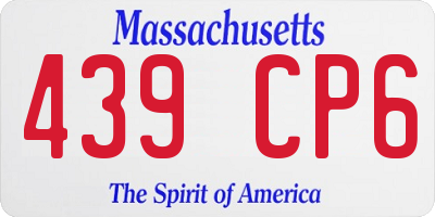 MA license plate 439CP6