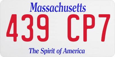 MA license plate 439CP7