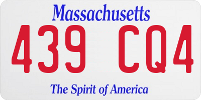 MA license plate 439CQ4