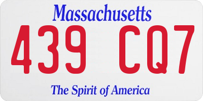 MA license plate 439CQ7