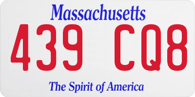 MA license plate 439CQ8