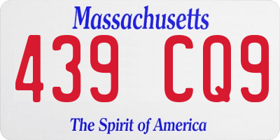 MA license plate 439CQ9