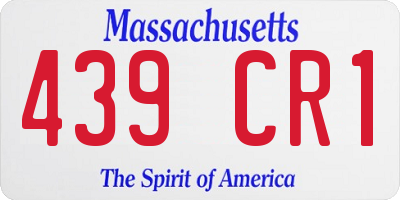 MA license plate 439CR1