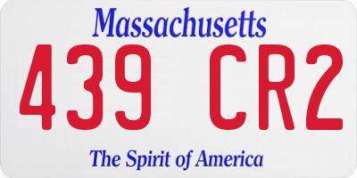 MA license plate 439CR2