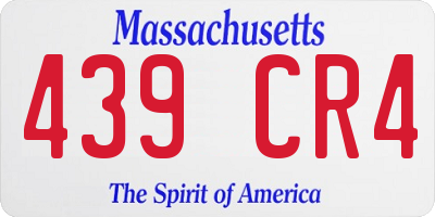 MA license plate 439CR4