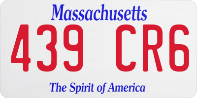 MA license plate 439CR6