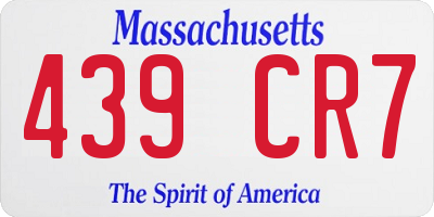 MA license plate 439CR7