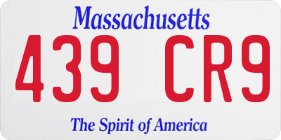 MA license plate 439CR9